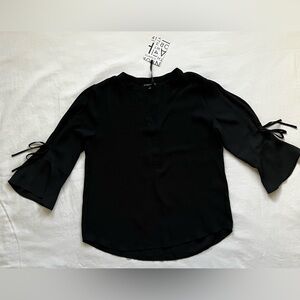 41 Hawthorn Black Blouse with Tie Sleeves